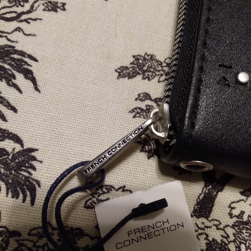French Connection Adiana Monogram bucket shoulder bag camilla studs wall… - Picture 15 of 16